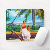 Tapis De Souris Vacances vintages hawaïennes (Avec souris)