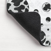 Tapis De Souris Vache à pois Imprimé noir et blanc (Coin)