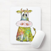 Tapis De Souris Vache blanche couleur blanc mignon (Avec souris)