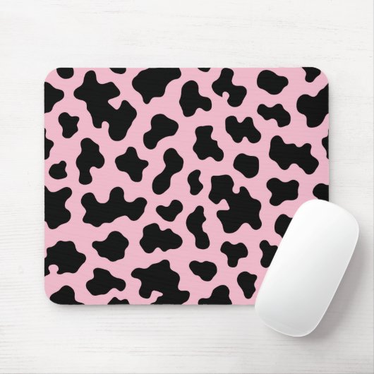 Tapis De Souris Vache blanche noire et rose Imprimer (Avec souris)