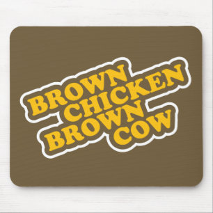 Tapis De Souris Vache Brown à brun de poulet