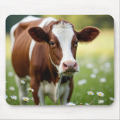 Tapis De Souris Vache de Guernesey en champ Fleur sauvage (Devant)
