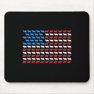 Tapis De Souris Vache Drapeau Américain 4 Juillet Fermier Bétail U