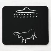 Tapis De Souris Vache Drôle Ou Steer Sur Alien Peinture Ancienne G (Devant)