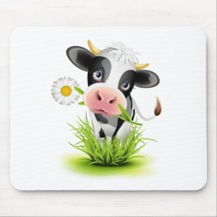 Tapis De Souris Vache du Holstein dans l'herbe