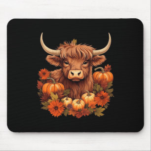 Tapis De Souris Vache Et Feuille Citrouille Ouest Automne Thanksgi