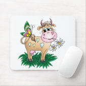 Tapis De Souris Vache et papillon mignons (Avec souris)