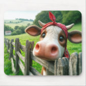 Tapis De Souris Vache Heifer portant un Kerchief (Devant)