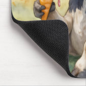 Tapis De Souris Vache lèche un cône de crème glacée à la goutte (Coin)