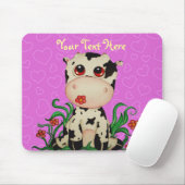 Tapis De Souris Vache mignonne Mousepad personnalisable à bébé (Avec souris)