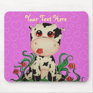 Tapis De Souris Vache mignonne Mousepad personnalisable à bébé