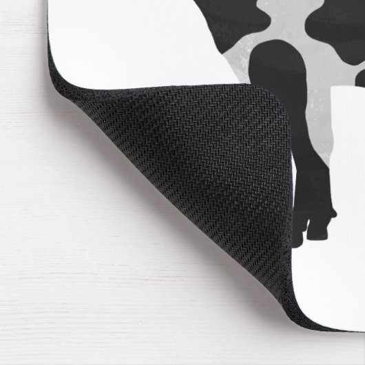 Tapis De Souris Vache Noir et Blanc Silhouette (Coin)