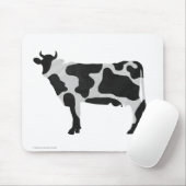 Tapis De Souris Vache Noir et Blanc Silhouette (Avec souris)