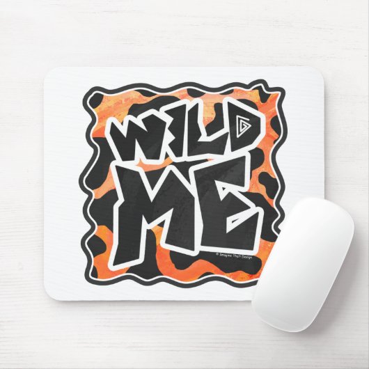 Tapis De Souris Vache Noir et Orange Wild Me (Avec souris)