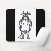 Tapis De Souris Vache noire et blanche Mousepad (Avec souris)