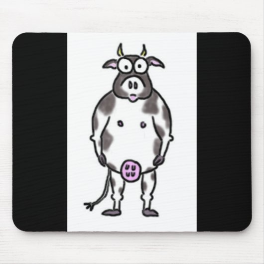 Tapis De Souris Vache noire et blanche Mousepad (Devant)