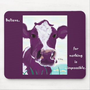 Tapis De Souris Vache pourpre très probablement contemplant le vo