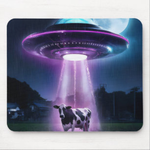 Tapis De Souris Vache rencontre des aliens.