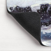 TAPIS DE SOURIS VACHE : RÉVEILLON DE NOËL : NEIGE : ART (Coin)