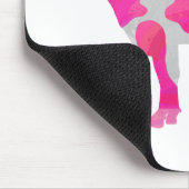 Tapis De Souris Vache rose chaud et blanc Silhouette (Coin)