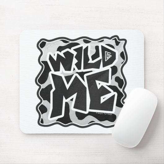 Tapis De Souris Vache Wild Me Noir et Blanc (Avec souris)
