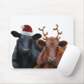 Tapis De Souris Vaches à vacances de Noël dans le casquette et des (Avec souris)