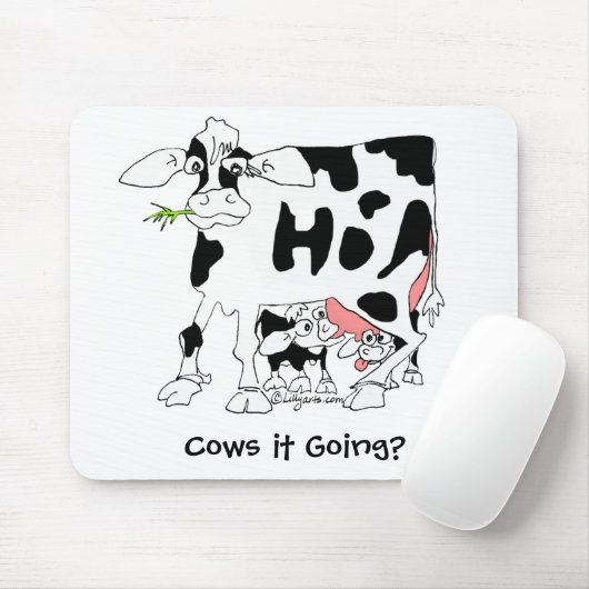 Tapis De Souris Vaches il allant ? Mousepad (Avec souris)