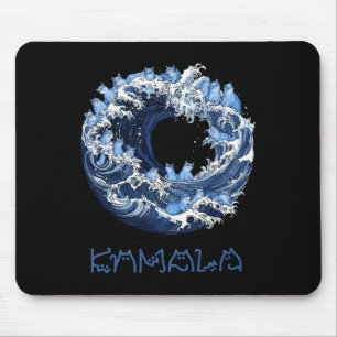 Tapis De Souris Vague De Chats Bleus Pour Kama