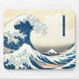 Tapis De Souris Vague d'illustration bleue de Kanagawa