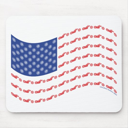 Tapis De Souris Vague-Drapeau-Chopper (Devant)