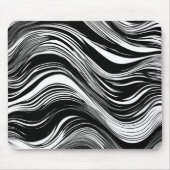 Tapis De Souris Vague noire et blanche Abstraite (Devant)