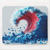 Tapis De Souris Vague rouge politique avec mur bleu (Devant)