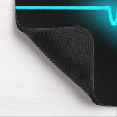 Tapis De Souris Vague sonore - Bleu sur Noir (Coin)