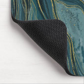 Tapis De Souris Vagues abstraites à l'aquarelle turquoise (Coin)