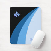 Tapis De Souris vagues Abstraites dans les tons bleus & fleur de l (Avec souris)