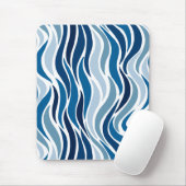 Tapis De Souris Vagues abstraites en bleu (Avec souris)