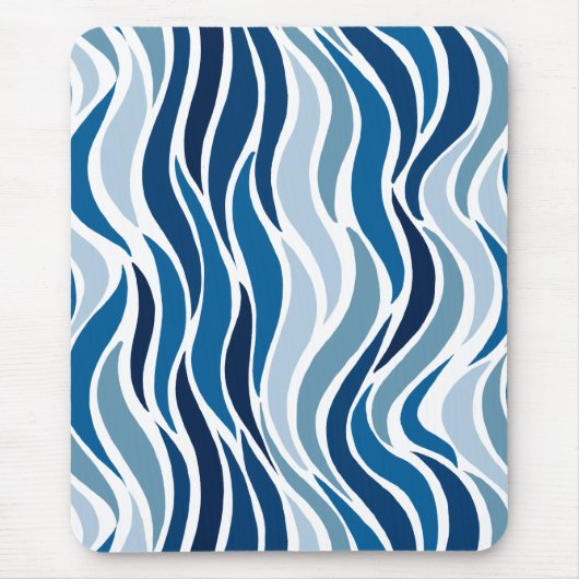 Tapis De Souris Vagues abstraites en bleu (Devant)