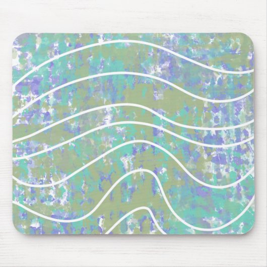 Tapis De Souris Vagues blanches vert Abstrait Aqua Conception viol (Devant)