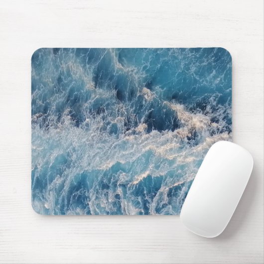 Tapis De Souris Vagues bleu océan (Avec souris)