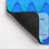 Tapis De Souris Vagues bleues abstraites modulées en zig zag élect (Coin)