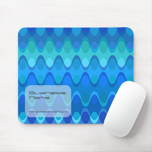 Tapis De Souris Vagues bleues abstraites modulées en zig zag élect (Avec souris)