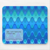 Tapis De Souris Vagues bleues abstraites modulées en zig zag élect (Devant)