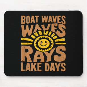 Tapis De Souris Vagues de bateau Rayons de soleil Jours de lac Drô