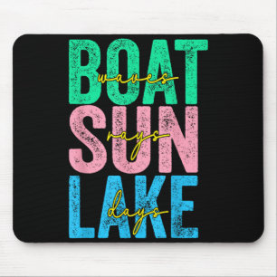 Tapis De Souris Vagues de bateau rayons de soleil jours de lac pla