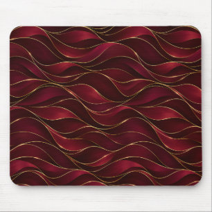 Tapis De Souris Vagues de marbre rouge burgundy élégantes avec acc