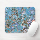 Tapis De Souris Vagues en bleu acrylique pour l'art Abstrait (Avec souris)