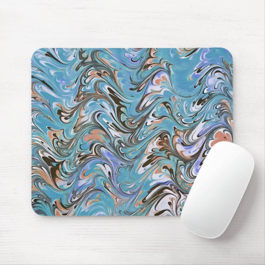 Tapis De Souris Vagues en bleu acrylique pour l'art Abstrait (Avec souris)
