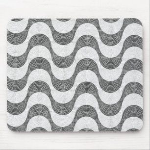 Tapis De Souris vagues noires et blanches en pavé portugais
