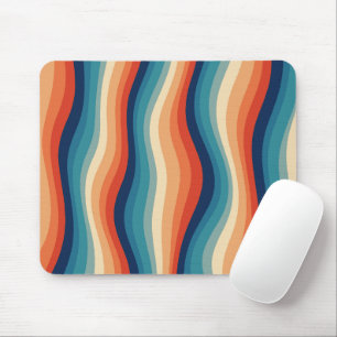 Tapis De Souris Vagues Rétro Colorées Vintage
