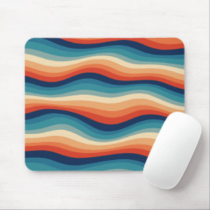 Tapis De Souris Vagues Rétro Colorées Vintage